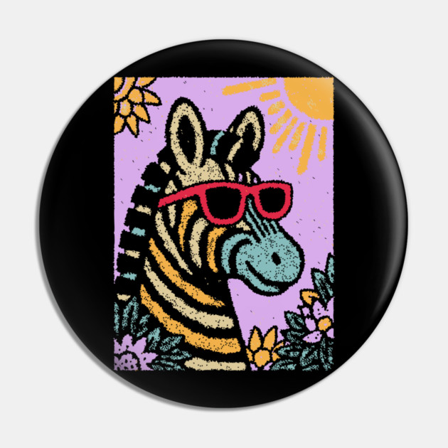 Groovy Zebra | Funky Safari Pop Art Pin by TuncGK