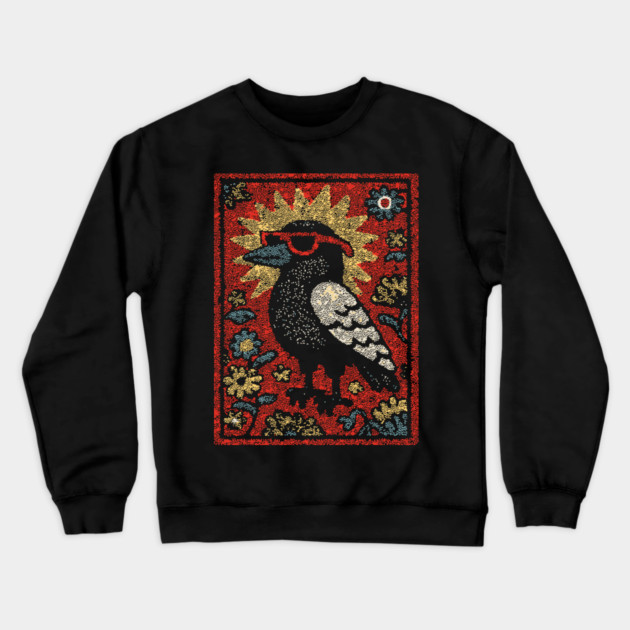 The Wise Raven Professor | Edgar Allan Poe-inspired Crewneck Sweatshirt by TuncGK
