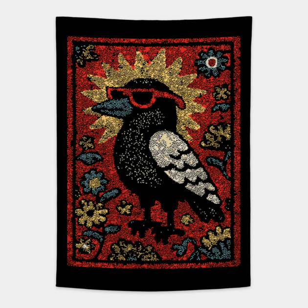The Wise Raven Professor | Edgar Allan Poe-inspired Tapestry by TuncGK