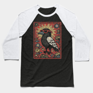 The Wise Raven Professor | Edgar Allan Poe-inspired Baseball T-Shirt