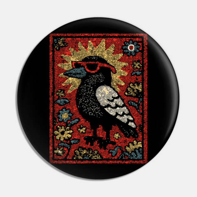 The Wise Raven Professor | Edgar Allan Poe-inspired Pin by TuncGK