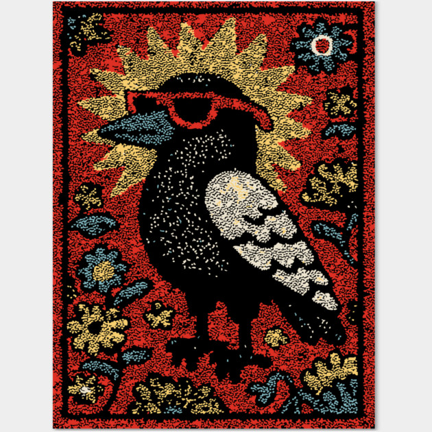 The Wise Raven Professor | Edgar Allan Poe-inspired Wall Art by TuncGK