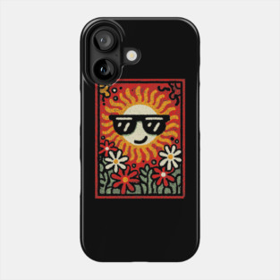 Groovy Sun with Sunglasses | Retro Flower Power Phone Case