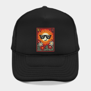 Groovy Sun with Sunglasses | Retro Flower Power Hat