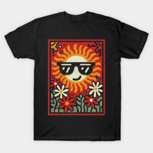 Groovy Sun with Sunglasses | Retro Flower Power T-Shirt