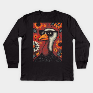 Nerdy Turkey | The Intellectual Gobbler Kids Long Sleeve T-Shirt