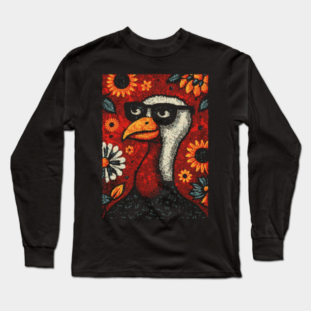 Nerdy Turkey | The Intellectual Gobbler Long Sleeve T-Shirt by TuncGK