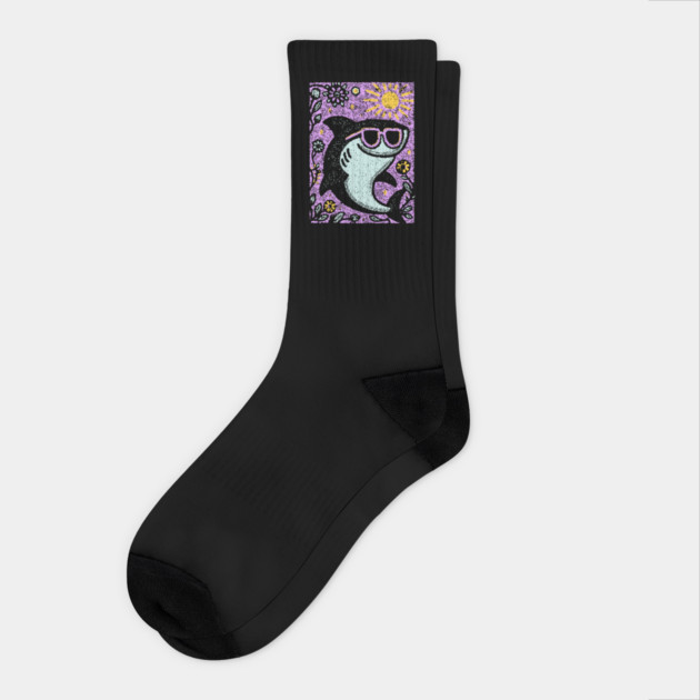 Groovy Shark | The Friendly Flower-Child Fin Socks by TuncGK