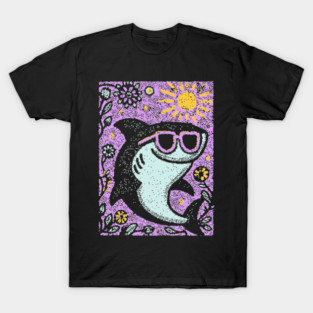 Groovy Shark | The Friendly Flower-Child Fin T-Shirt