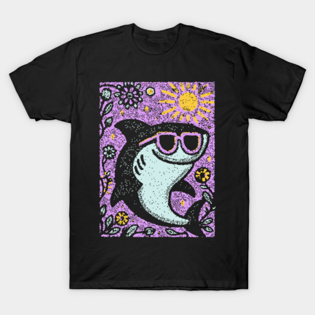 Groovy Shark | The Friendly Flower-Child Fin T-Shirt by TuncGK