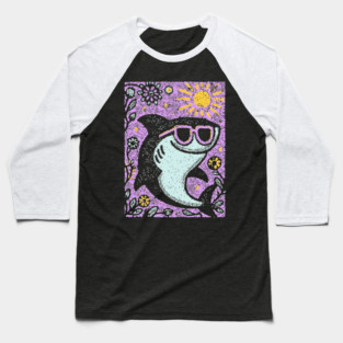 Groovy Shark | The Friendly Flower-Child Fin Baseball T-Shirt
