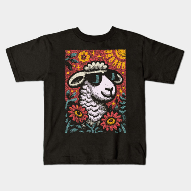 Dreamy Sheep | The Whimsical Woolly Lamb Kids T-Shirt by TuncGK