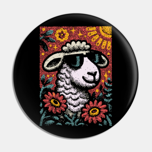 Dreamy Sheep | The Whimsical Woolly Lamb Pin by TuncGK
