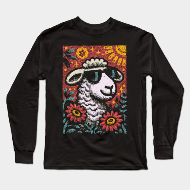 Dreamy Sheep | The Whimsical Woolly Lamb Long Sleeve T-Shirt by TuncGK