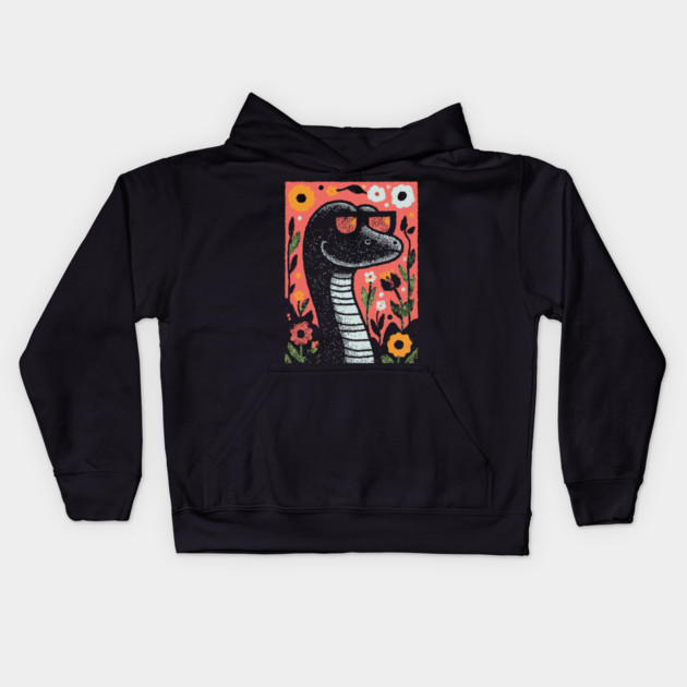 Cool Snake in the Grass | The Laid-Back Reptile Kids Hoodie by TuncGK