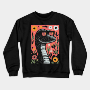 Cool Snake in the Grass | The Laid-Back Reptile Crewneck Sweatshirt