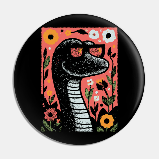 Cool Snake in the Grass | The Laid-Back Reptile Pin by TuncGK