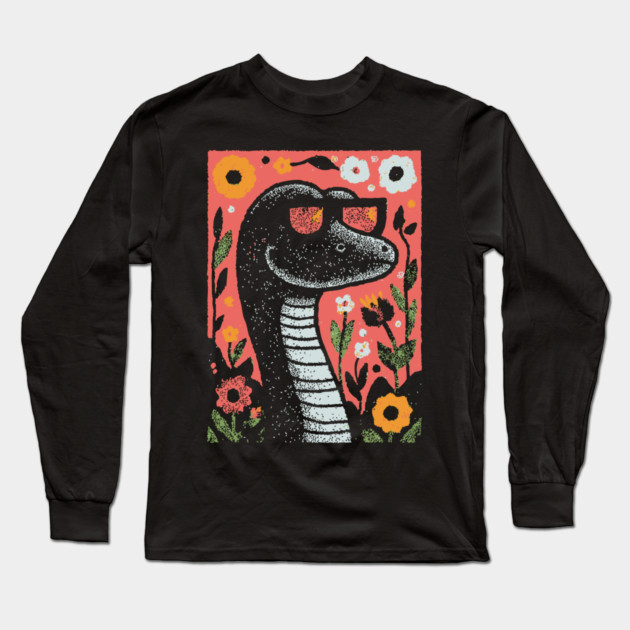 Cool Snake in the Grass | The Laid-Back Reptile Long Sleeve T-Shirt by TuncGK