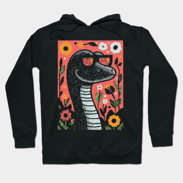 Cool Snake in the Grass | The Laid-Back Reptile Hoodie by TuncGK