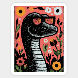 Cool Snake in the Grass | The Laid-Back Reptile Sticker