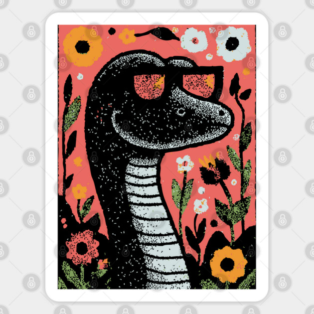 Cool Snake in the Grass | The Laid-Back Reptile Sticker by TuncGK