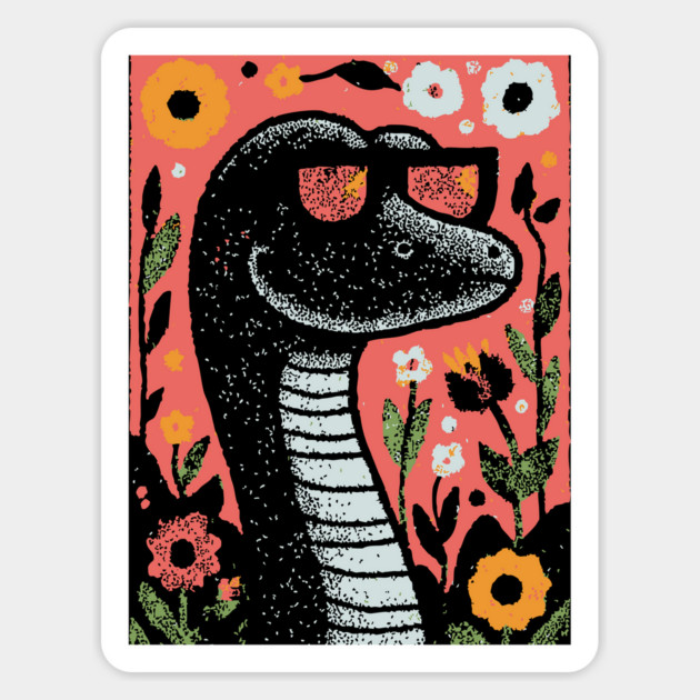 Cool Snake in the Grass | The Laid-Back Reptile Magnet by TuncGK