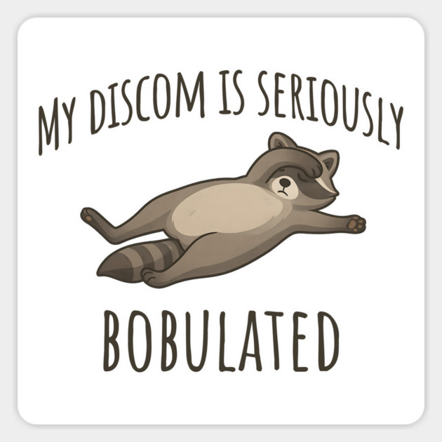 Funny My Discom Is Seriously Bobulated Raccoon Wordplay Magnet by Luxinda