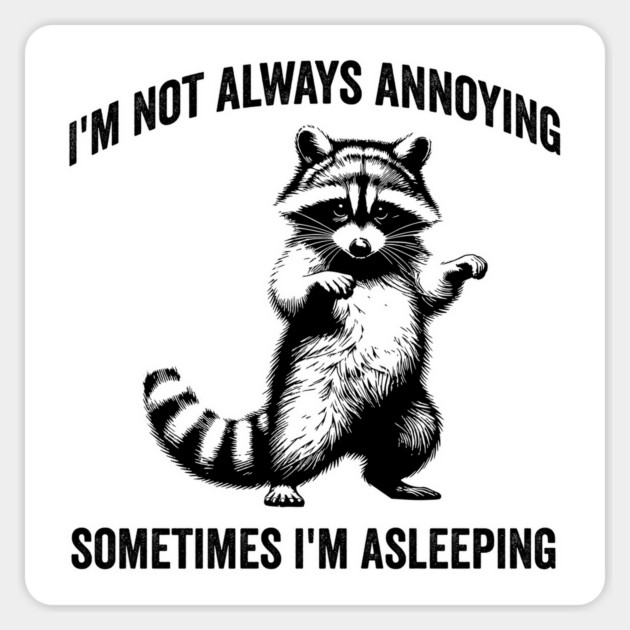 Raccoon I'm Not Always Annoying. Sometimes I'm Asleeping Magnet by Luxinda