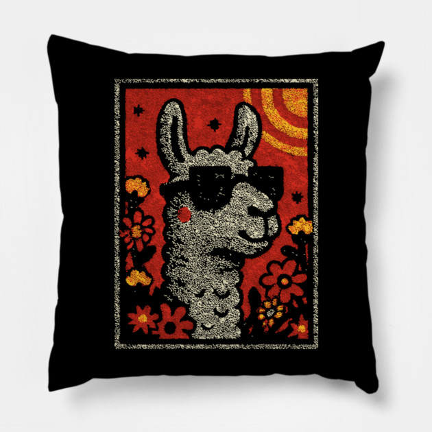 Hipster Alpaca | The No-Drama Llama Pillow by TuncGK