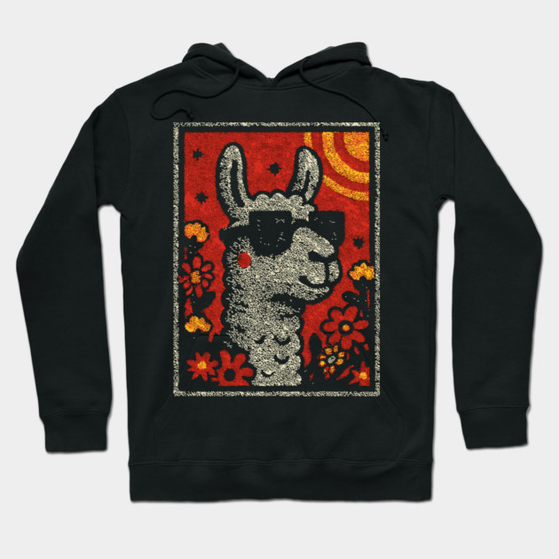 Hipster Alpaca | The No-Drama Llama Hoodie by TuncGK