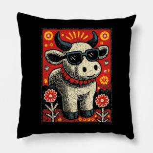 Nerdy Cow | The Intellectual Heifer Pillow