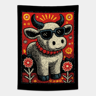 Nerdy Cow | The Intellectual Heifer Tapestry