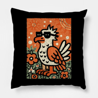 Quirky Hoatzin Bird | The Punk Rock Prehistoric Fowl Pillow
