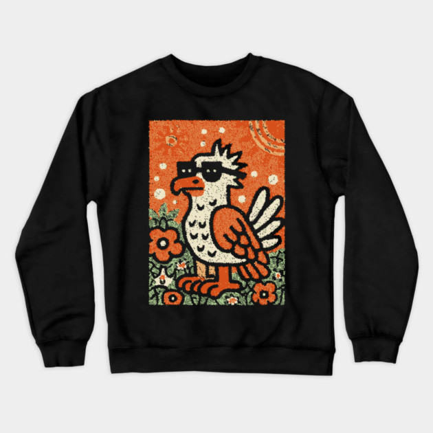 Quirky Hoatzin Bird | The Punk Rock Prehistoric Fowl Crewneck Sweatshirt by TuncGK