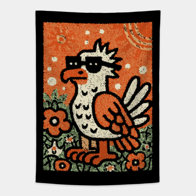 Quirky Hoatzin Bird | The Punk Rock Prehistoric Fowl Tapestry by TuncGK
