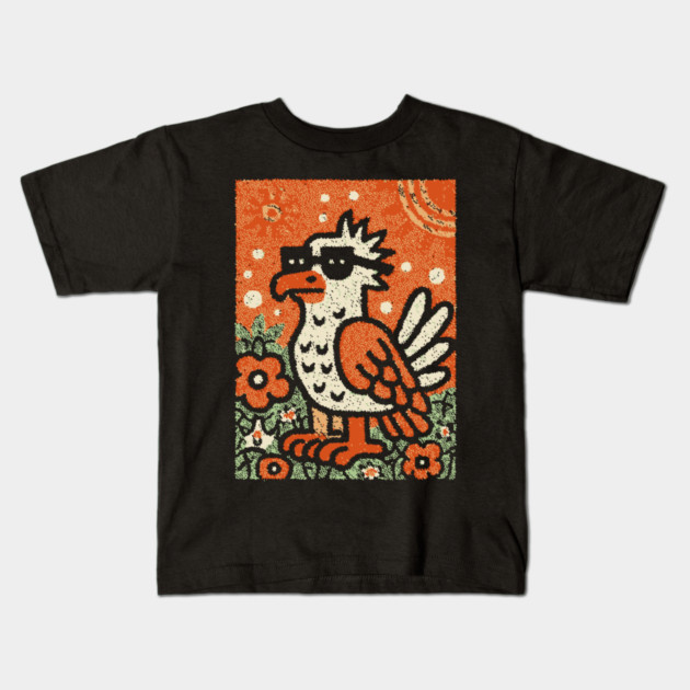 Quirky Hoatzin Bird | The Punk Rock Prehistoric Fowl Kids T-Shirt by TuncGK