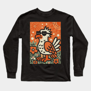 Quirky Hoatzin Bird | The Punk Rock Prehistoric Fowl Long Sleeve T-Shirt