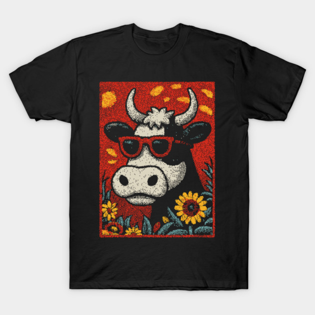 Groovy Cow | The Flower Child of the Pasture T-Shirt by TuncGK