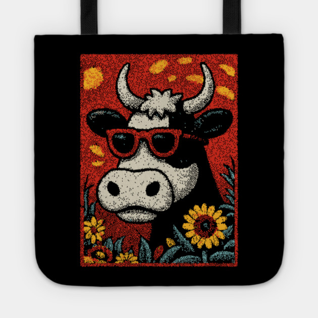 Groovy Cow | The Flower Child of the Pasture Tote by TuncGK
