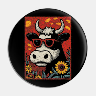 Groovy Cow | The Flower Child of the Pasture Pin