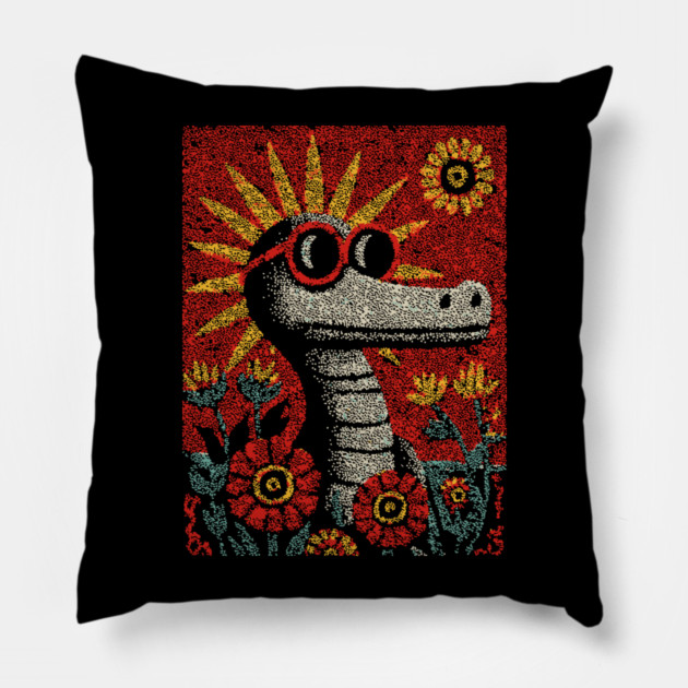 Nerdy Serpent | The Intellectual Reptile Pillow by TuncGK