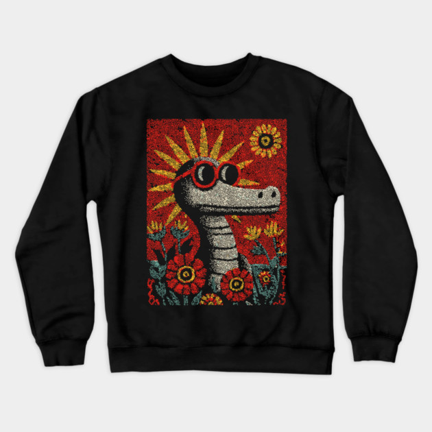 Nerdy Serpent | The Intellectual Reptile Crewneck Sweatshirt by TuncGK