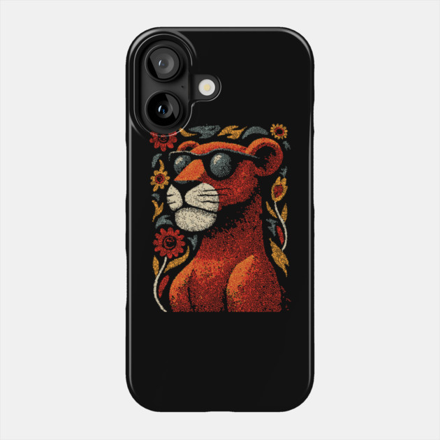 Folk Art Cougar | The Ghost Cat of the Mountains Phone Case by TuncGK
