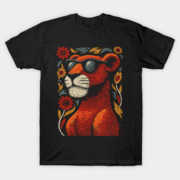 Folk Art Cougar | The Ghost Cat of the Mountains T-Shirt by TuncGK