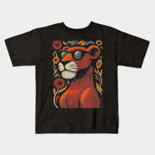 Folk Art Cougar | The Ghost Cat of the Mountains Kids T-Shirt