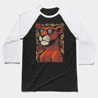Folk Art Cougar | The Ghost Cat of the Mountains Baseball T-Shirt