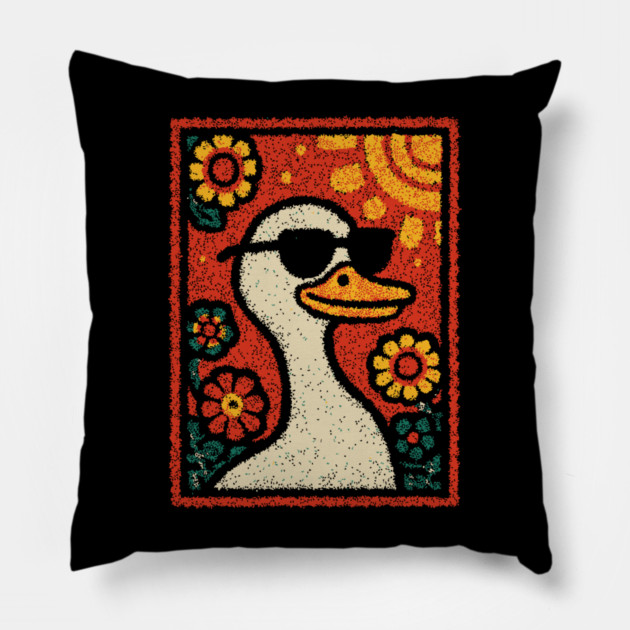 Cool Duck | The Laid-Back Waterfowl Pillow by TuncGK