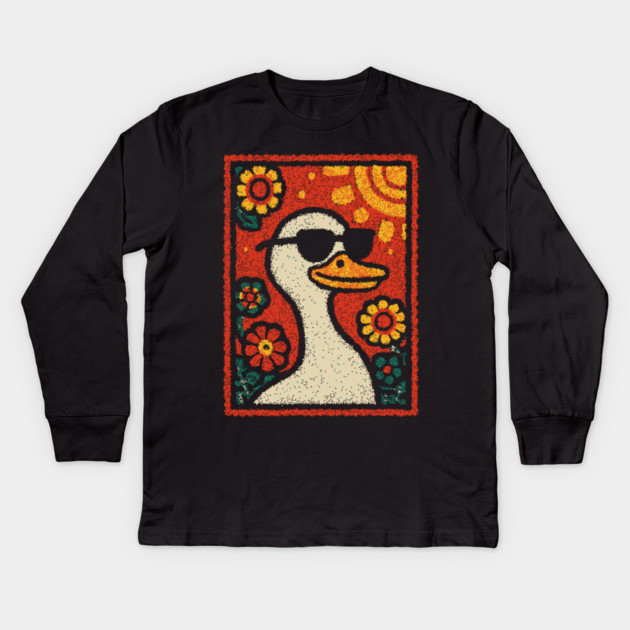 Cool Duck | The Laid-Back Waterfowl Kids Long Sleeve T-Shirt by TuncGK