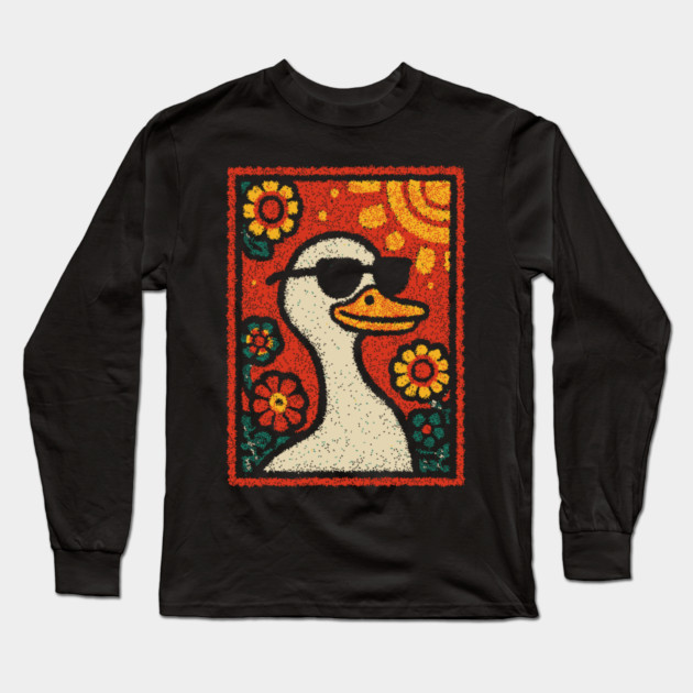 Cool Duck | The Laid-Back Waterfowl Long Sleeve T-Shirt by TuncGK