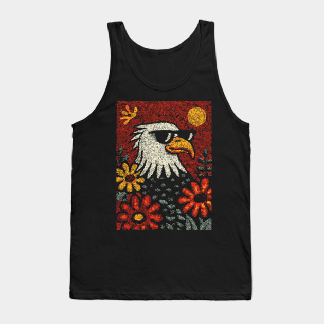 Americana Eagle | Fourth of July Folk Art Tank Top by TuncGK